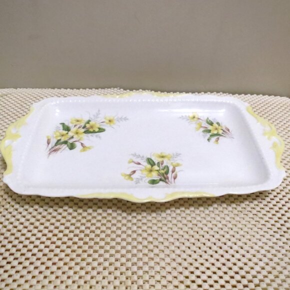 Royal Albert Yellow Primrose 11.5" Sandwich Tray Platter Bone China England - Picture 2 of 6